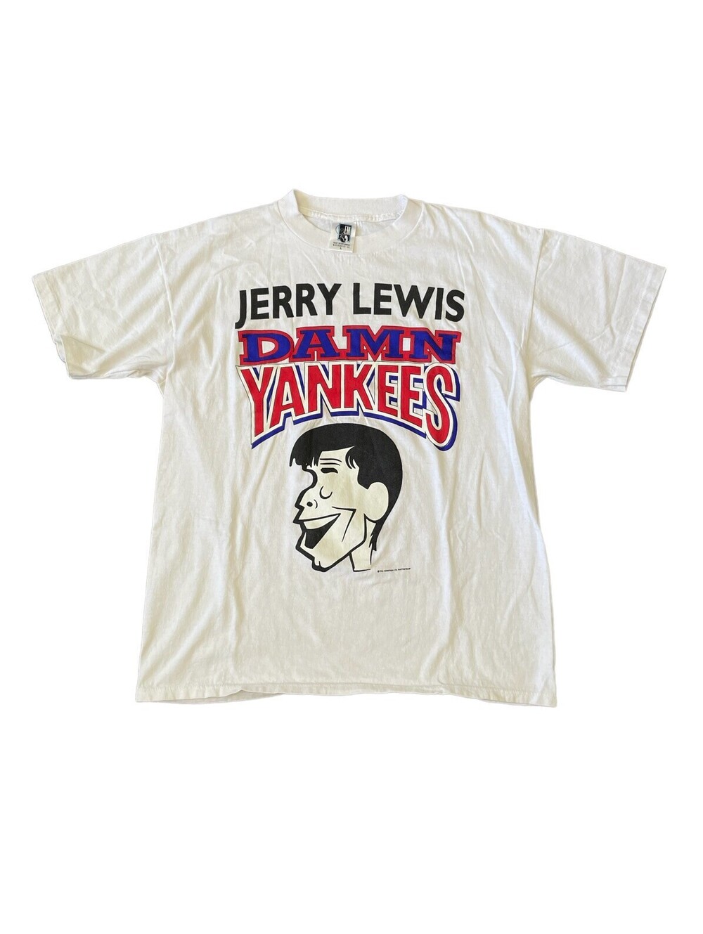 Vintage Jerry Lewis Damn Yankees Comedy White Cotton Tee Shirt Men’s Size Large